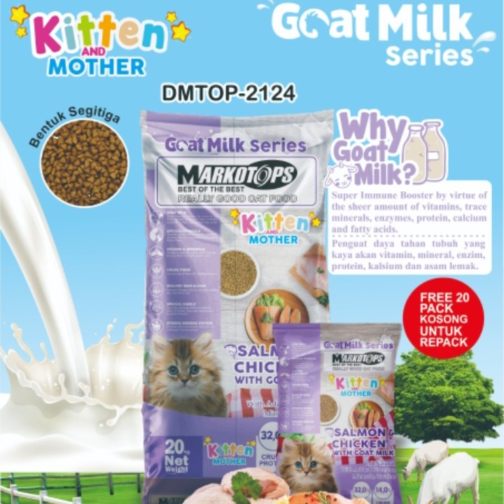 makanan kucing Markotops kitten and mother repack 1kg