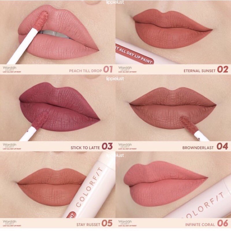 [aa]  new item wardah colorfit last all day lip paint -- wardah lipmatte lip paint