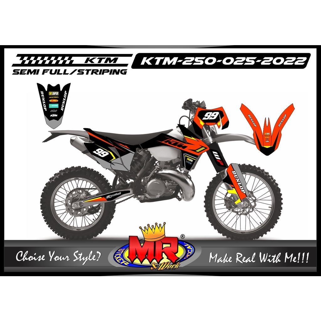 Custom Stiker Decal Premium Trail Motocross Graphic Motor KTM 250