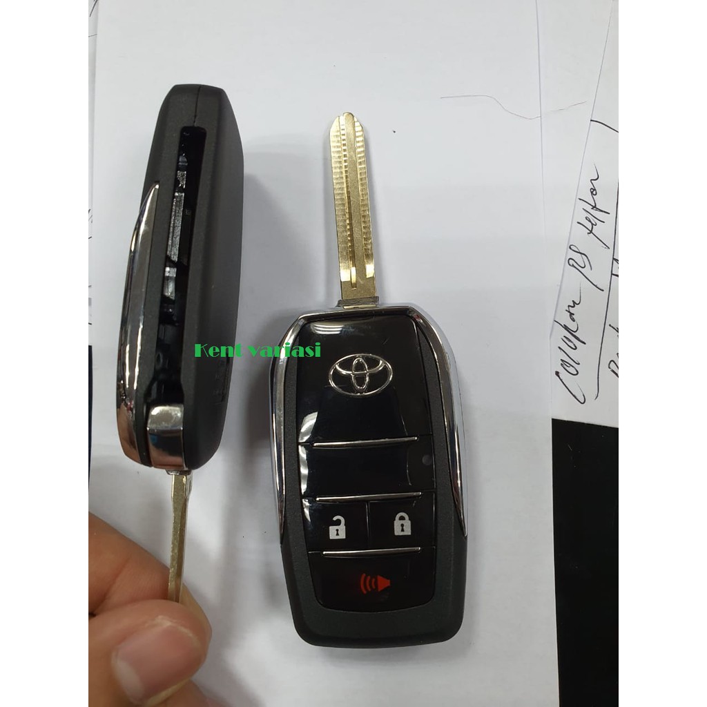 Casing Kunci Lipat Flip Key Toyota 3 Tombol Innova Fortuner Hilux