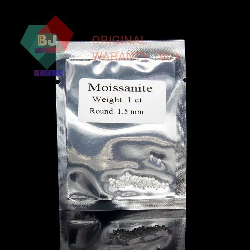 ( ORI ) Batu Moissanite Tabur 1- 5 MM White Diamond Quality Per pack Tidak Berembun