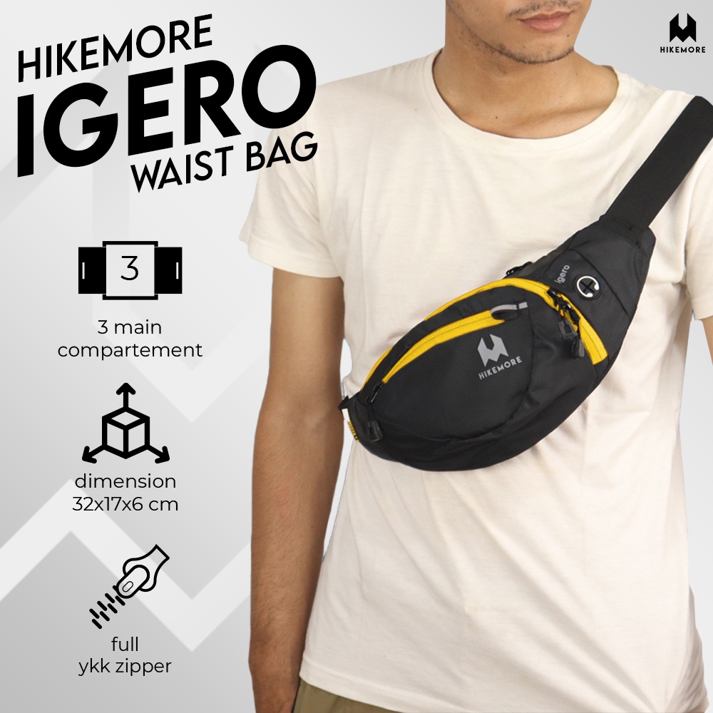 Hikemore Igero Up Tas Selempang Pinggang Waist Bag Outdoor Original