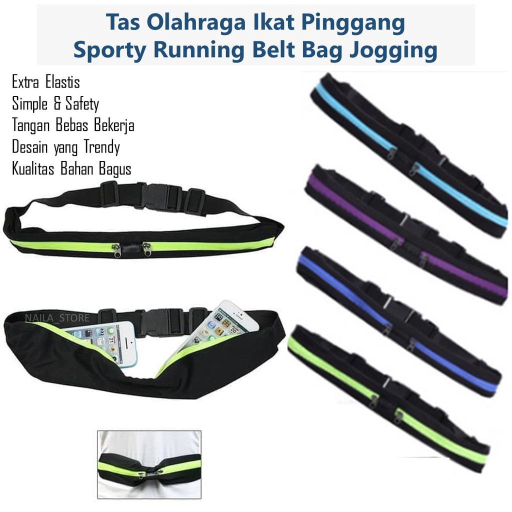 Double Pocket Running Belt - Tas Jogging model Ikat Pinggang