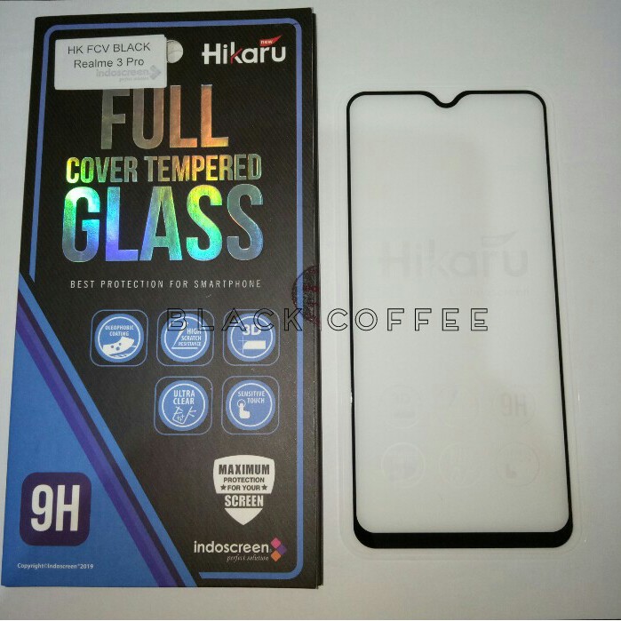 Tempered glass full realme 3 pro screen guard Hikaru FCV