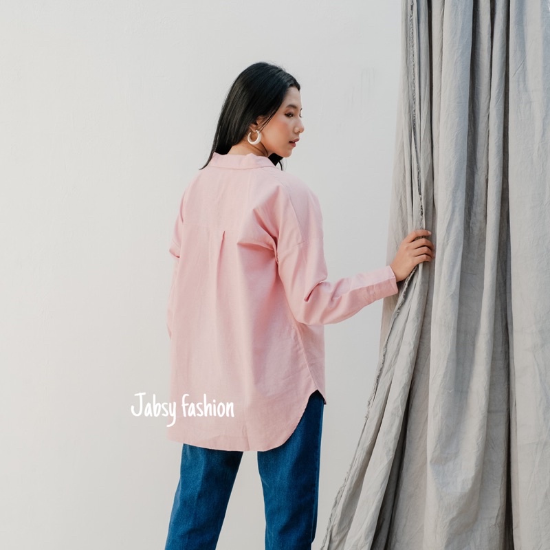 Kemeja Oversize Linen Wanita - Alea Shirt-3