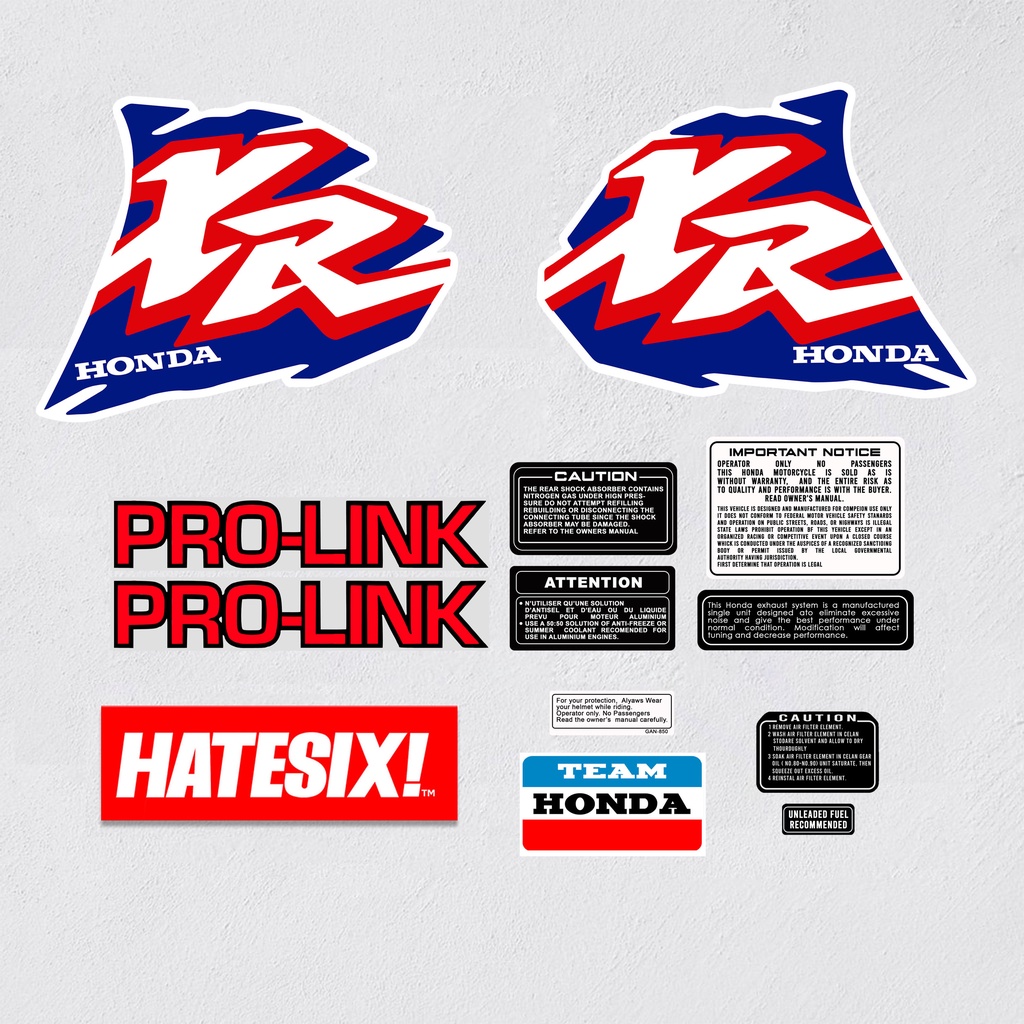 Sticker Stiker Decal Honda Baja XR 200 th 1996 Hatesix