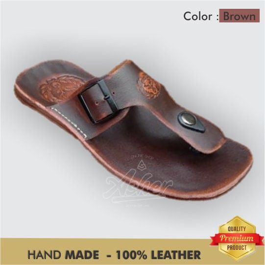 Sandal Jepit Kulit Asli Model T-Bar Strap Premium