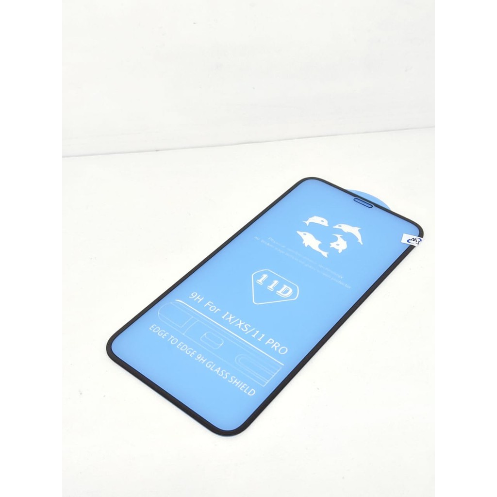 REAL 11D 9H iPhone X XS XR XsMax 11Pro 11 11ProMax Tempered Glass Blue Board Real Curved Full Covera