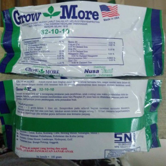 GROWMORE PUPUK DAUN DAN BUNGA 100 GRAM