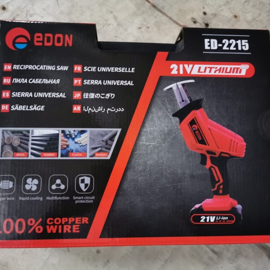 MESIN GERGAJI KAYU EDON ED-2215 Mesin gergaji Reciprocating saw gergaji listrik cordless