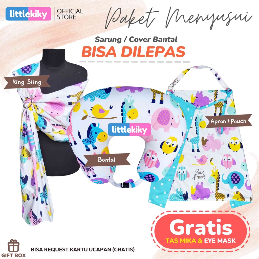 Kado Bayi / Kado Lahiran Paket Menyusui (Bantal, Apron dan Gendongan)