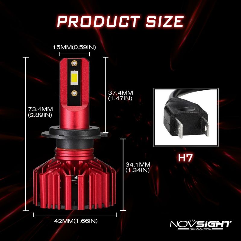 bohlam lampu led super terang h7 novsight harga perbiji untuk motor ninja r25 mobil