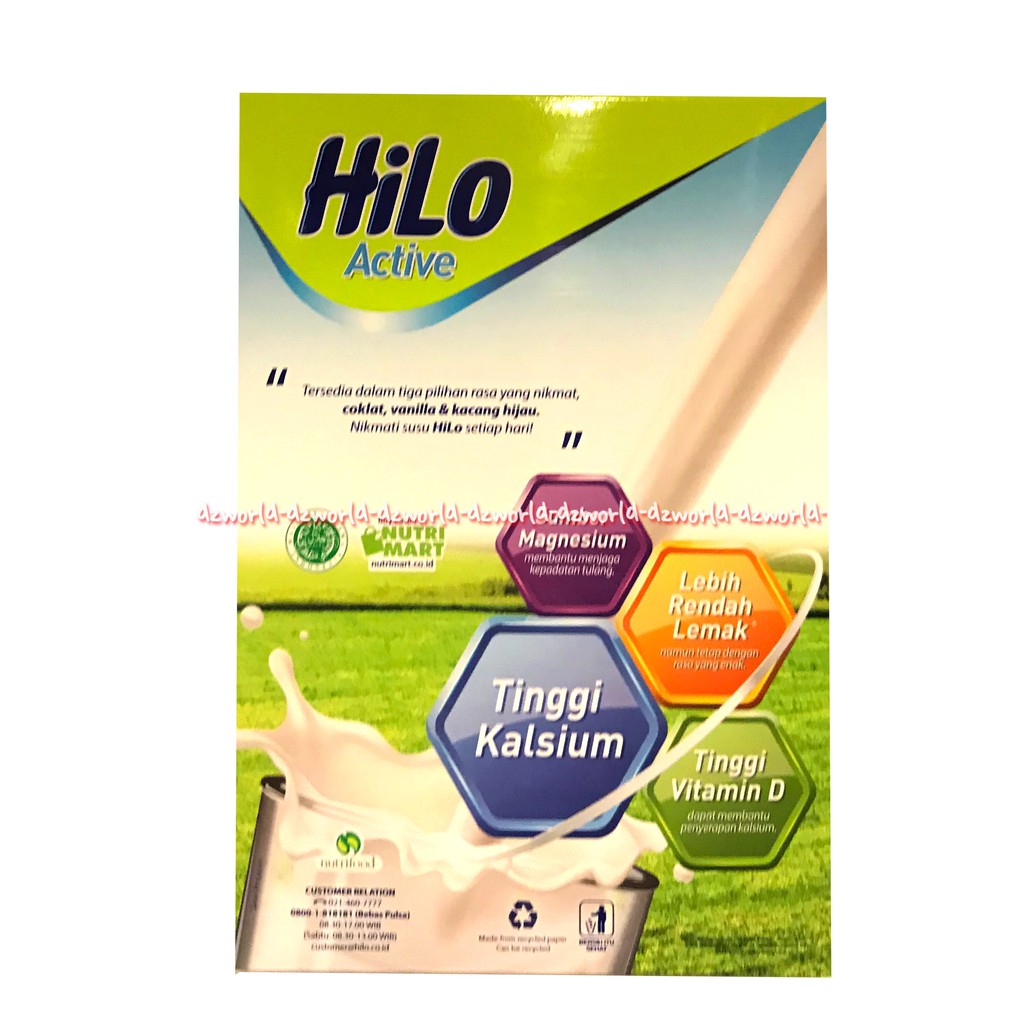 HILO Active Vanilla Coklat 500gr Hi-lo Active Vanila Susu Kalsium Tulang Untuk Remaja Hilo Aktif Susu Rasa Cokelat Vanila 500 gr