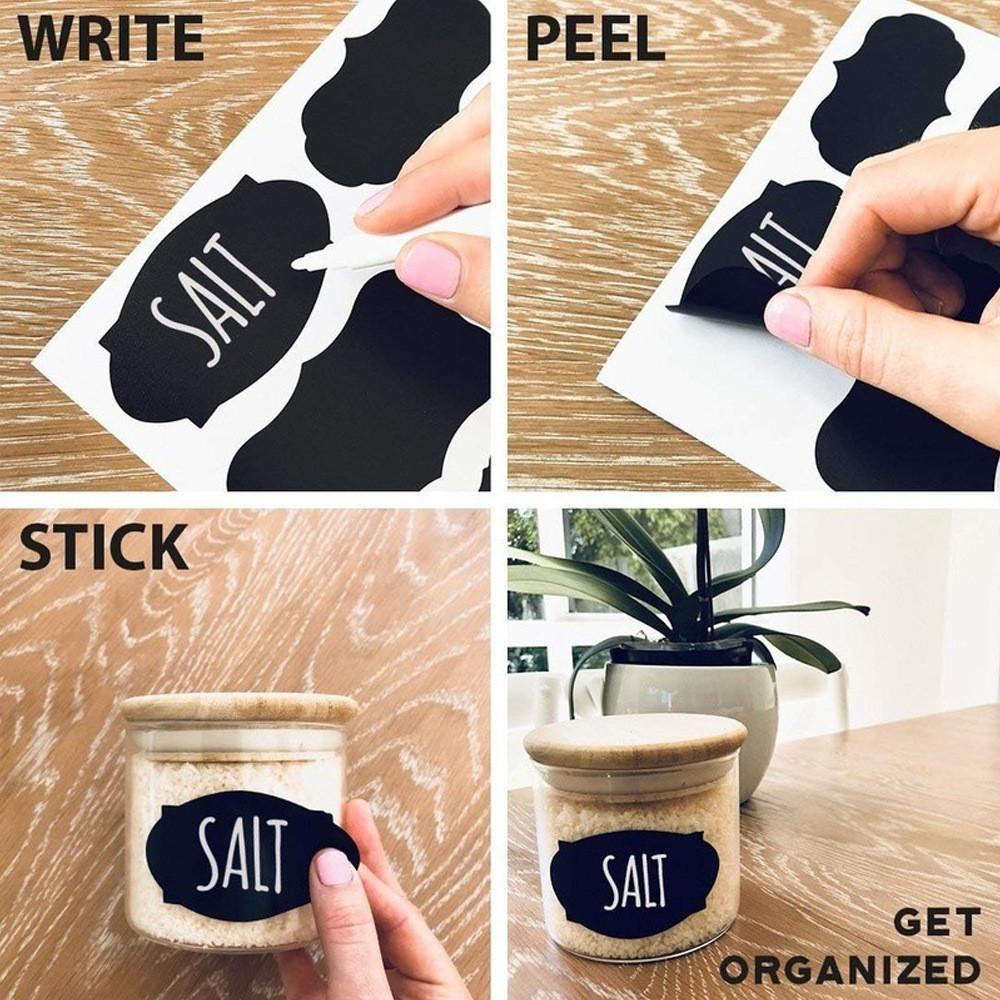 Populer Label Stiker Papan Tulis Dapur Selai Toples Blackboard Label