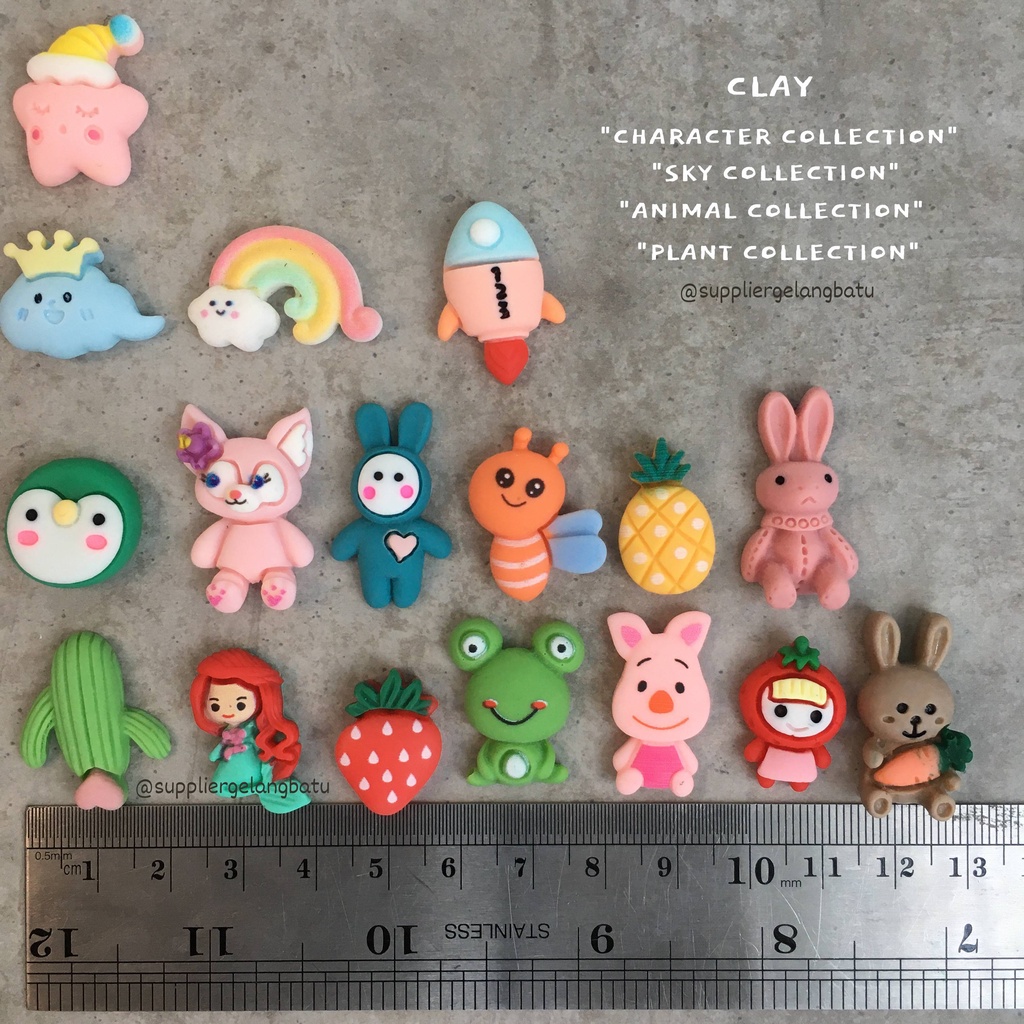 Manik resin CLAY bahan aksesoris lucu IMPORT ecer satuan ready stock