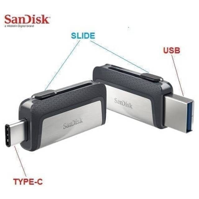 FLASHDISK OTG DUAL DRIVE USB TYPE C 64GB/ SANDISK ORIGINAL GARANSI 5 TAHUN