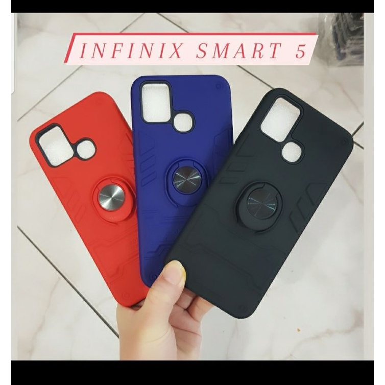 CASE INFINIX NOTE 8,INFINIX SMART 5 CASE THUNDER PLUS RING CASE INFINIX