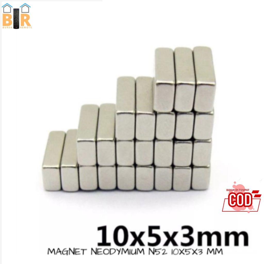 STRONG MAGNET NEODYMIUM KOTAK N35 NdFeB SQUARE 10X5X3 MM - MAGNET