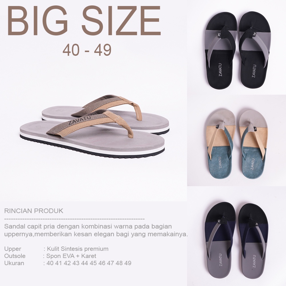 Sandals Flip Flop Big Size 40-49 sandal pria ukuran besar - sendal jepit jumbo casual santai gaya