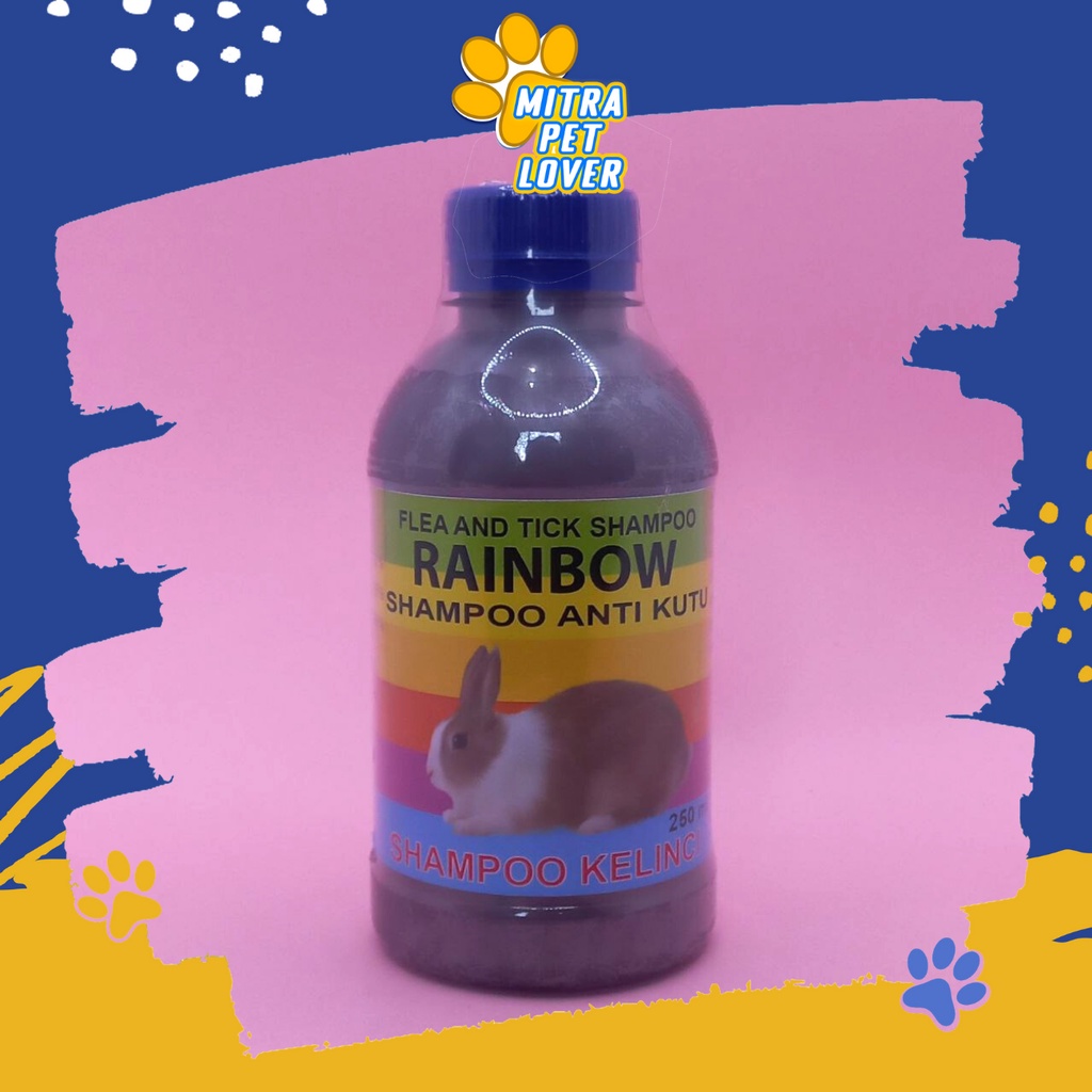 SHAMPO ANTI KUTU KELINCI - RAINBOW SHAMPOO KELINCI 250 ML ORIGINAL - SAMPO RABBIT BULU HALUS BERSIH WANGI HARUM LEMBUT AMAN - MURAH GARANSI ASLI KUALITAS - PET ANIMAL TAMASINDO OBAT KESEHATAN &amp; VITAMIN TERNAK HEWAN BINATANG PELIHARAAN MITRAPETLOVER