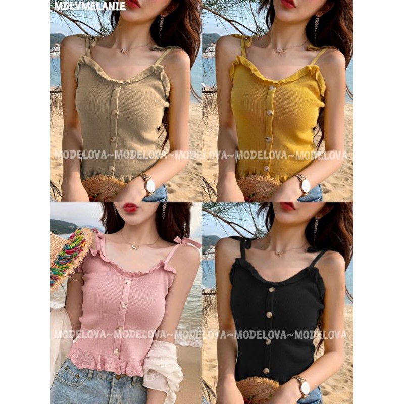 MDLV ~ BG TOP MELANIE RAJUT // TANKTOP RAJUT HALUS // FASHION WANITA