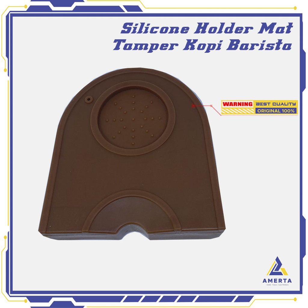 Silicone Holder Mat Tamper Kopi Espresso Barista OneTwoCups - Black &amp; Brown