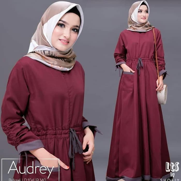 AUDREY MAXY DRESS Balotelly Gamis Trendy Gaun Modern Casual Baju Modis Panjang Syari