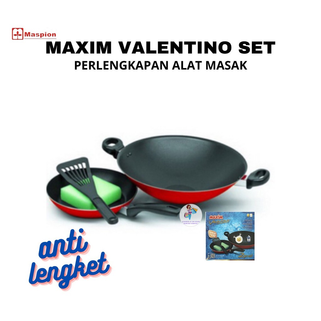 Wajan Penggorengan Frypan valentino 2 set free spons Maxim