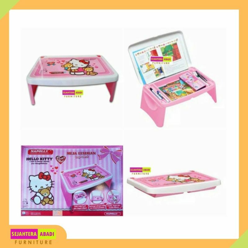 Meja Belajar Lipat Plastik Karakter Kartun Napolly