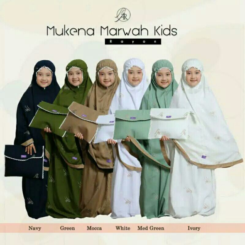 MUKENA MARWAH ANAK POLOS MATT RAYON BY ARRAFI