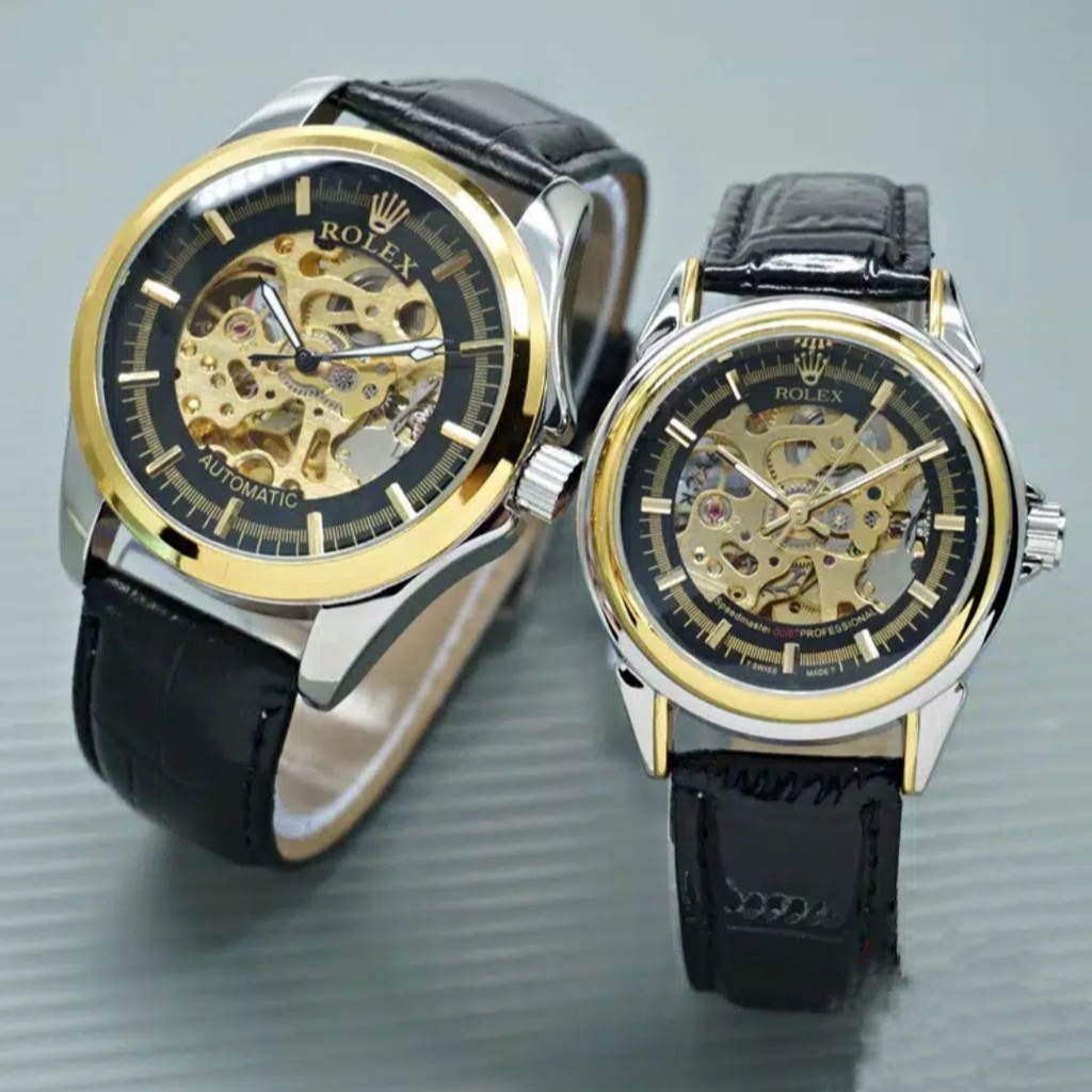 JAM TANGAN COUPLE / JAM TANGAN PASANGAN MESIN AUTOMATIC TANPA BATRAI