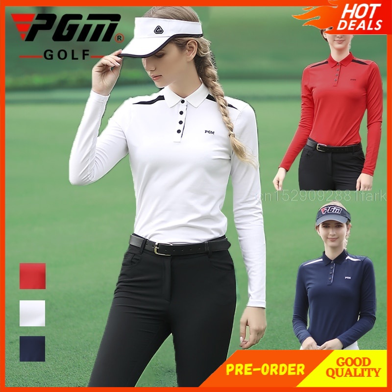 PREORDER Pgm Musim Semi Musim Gugur Wanita Golf T-Shirt Lengan Panjang Kaos Olahraga Rekreasi Pelati