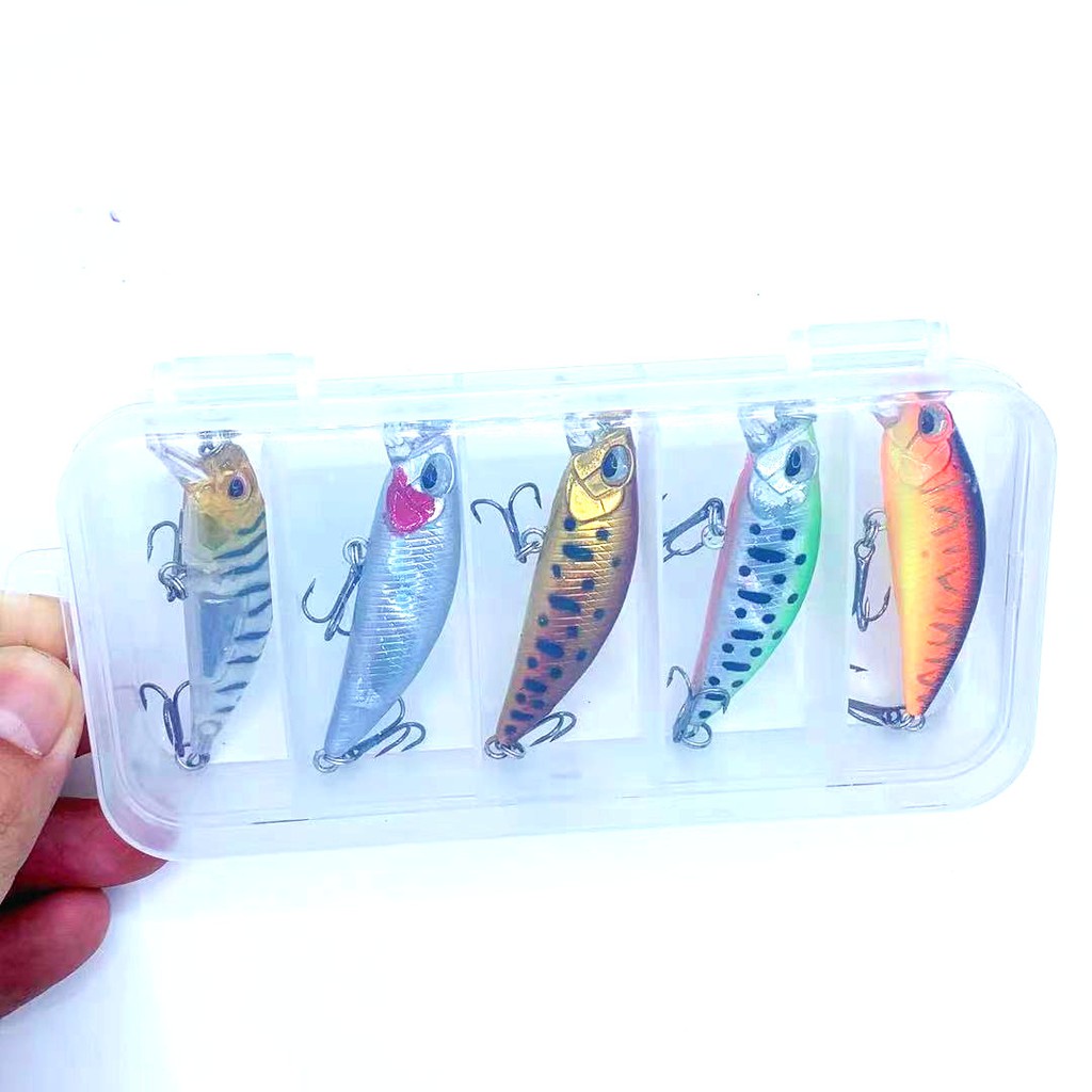 Shengyao 5Pcs/Box Kail Minnow Umpan Pancing Bentuk Ikan Kecil 5cm 5g Fishing Lure Sinking Bait