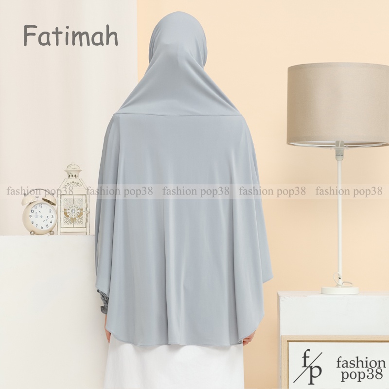 ORIGINAL khimar Fatimah Bergo lengan jilbab kombinasi tangan Bahan GOOD JERSEY-3