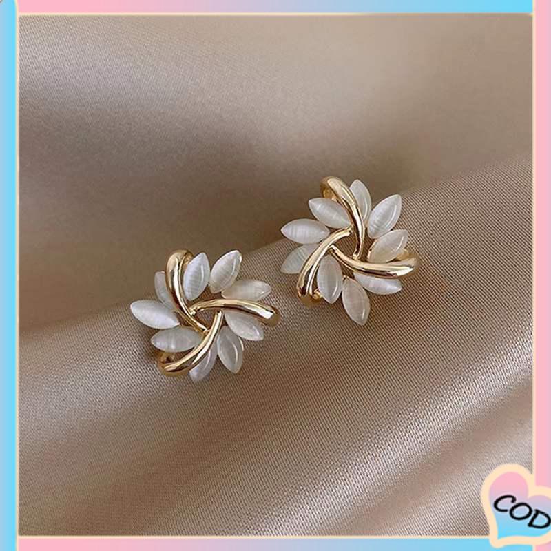 COD❤️ Opal Butterfly Love Water Drop Zircon Earrings Desain Niche Wanita Anting Temperamen Kelas Atas-A.one