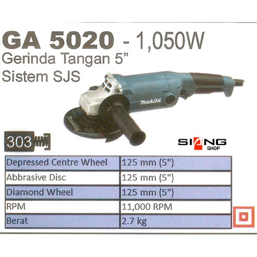 Makita GA 5020 / GA5020 Mesin Gerinda Tangan 5&quot; (SJS)