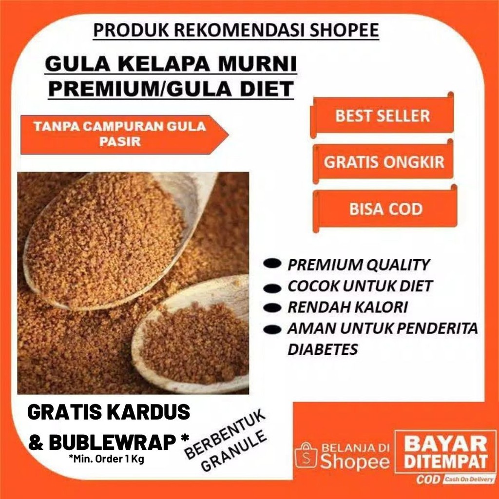 Gula Aren Bubuk 200 gr 100 % Murni | Gula Semut | Gula Aren Bubuk | Gula Diet | Gula Nira | Palem Sugar Serbuk | Palm Sugar | Brown Sugar