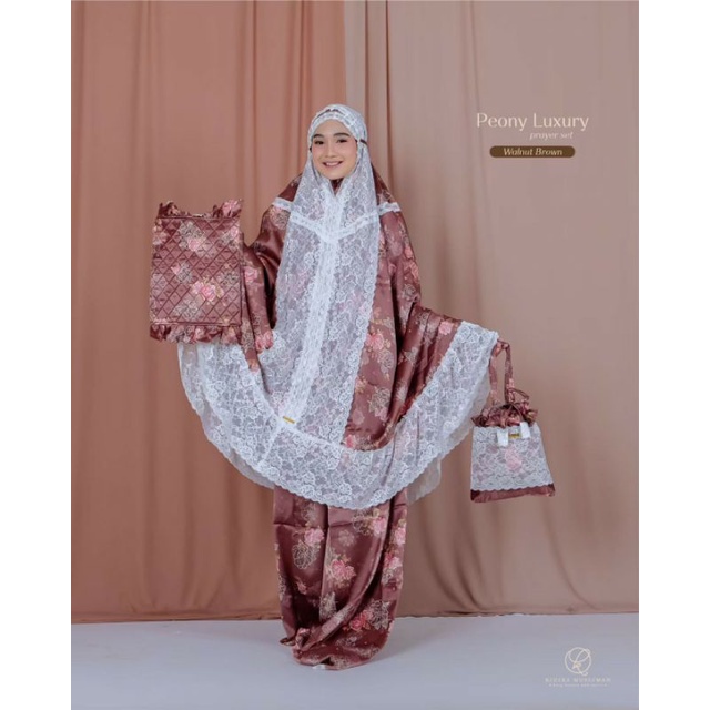 Mukena Peony Luxury Prayer SET printing original Kiciks Lebaran  2022