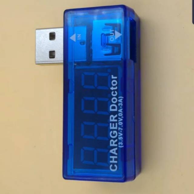 Charger USB Doctor Biru / USB Voltmeter Ampere Meter / USB Tester