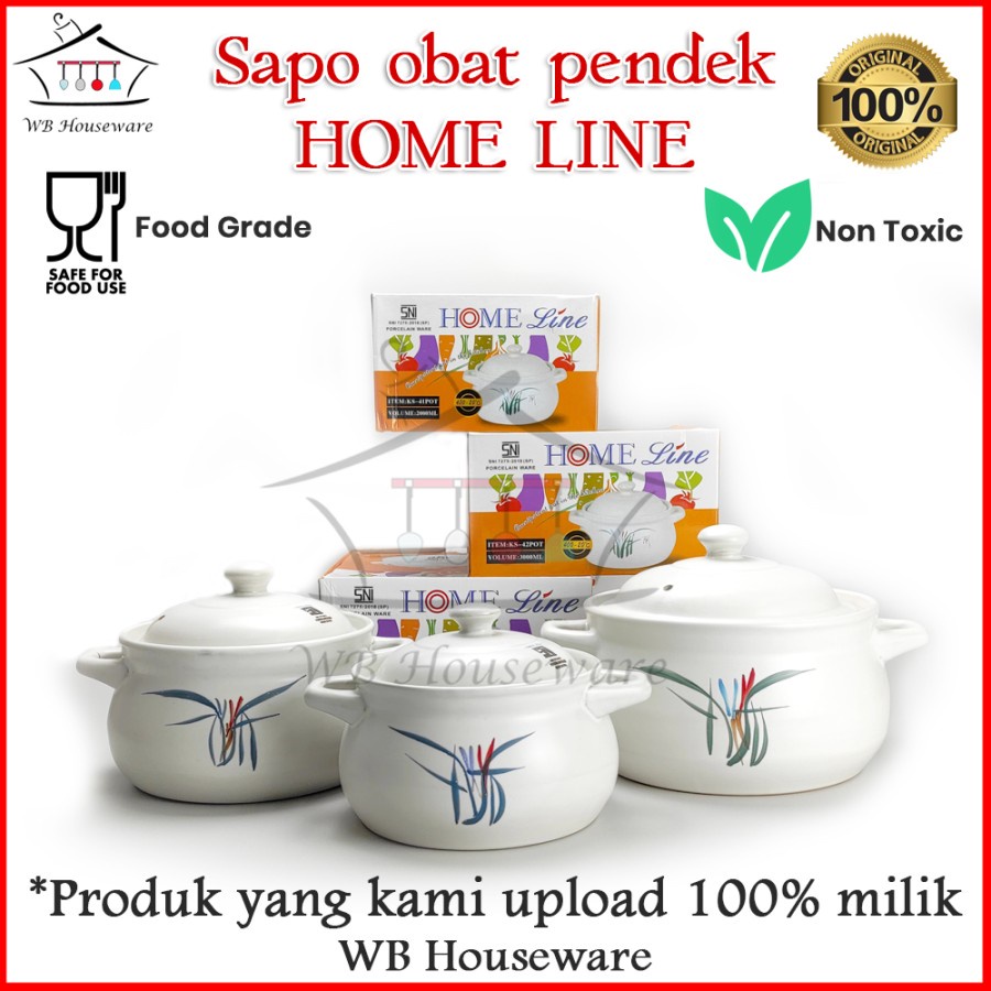 Panci keramik / Sapo obat alami - clay pot HOME LINE KS-43-42-41 2000-3000-4000ml