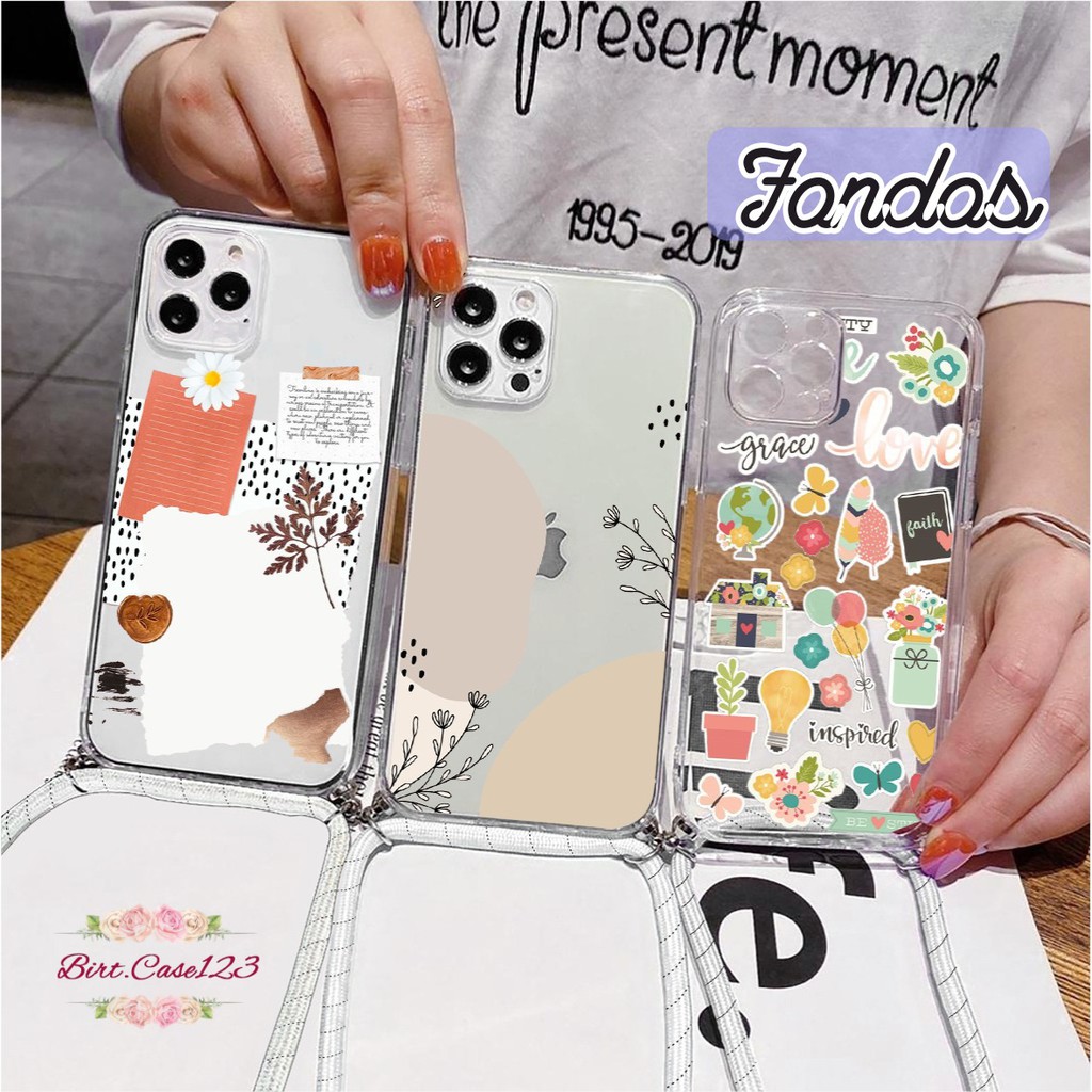 Softcase Slingcase Lanyard Bening FONDOS Vivo V11i Z3i V11 V15 V17 V19 V20 Se S1 Z1 Pro BC4243