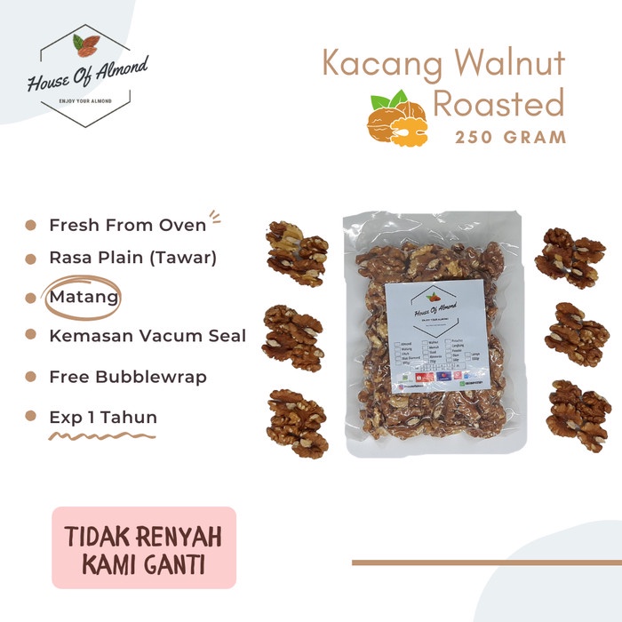 

Siap Krim Kacang Walnut Roasted 250Gr (Matang)