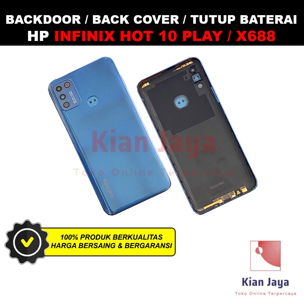 Back Cover Backdoor Infinix Hot 10 Play Tutup Belakang Baterai Cassing Casing Backcase Original