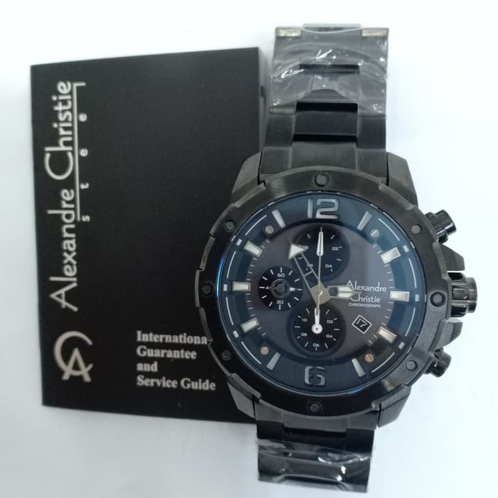 JAM TANGAN PRIA WANITA    Limited Stock ALEXANDRE CHRISTIE AC6410 MC AC 6410 MC MAN Full BLACK