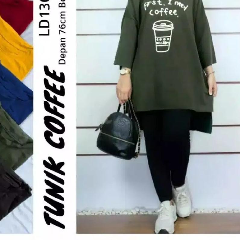 ☞ TUNIK WANITA / TUNIK WANITA JUMBO / TUNIK WANITA TERBARU 2020 KEKINIAN MOTIF COFFE JUMBO ✰
