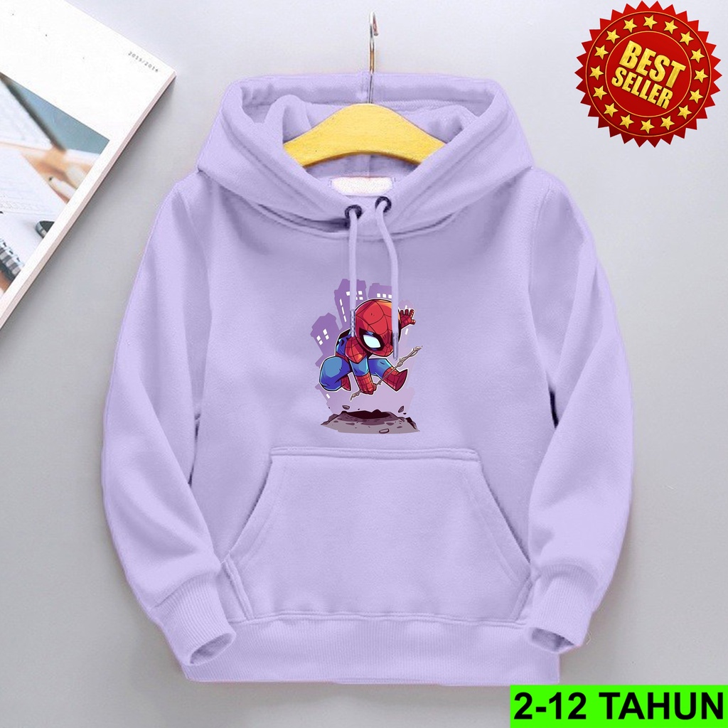 Hoodie Anak Laki Laki Perempuan / Hodie SPIDERMAN  Anak Usia 2 3 4 5 6 7 8 9 10 11 12 Tahun / Jaket Spiderman Anak Cewek Cowok / Switer Distro Bisa Cod / Suiter Anak Terbaru / Sweeter Anak / Switer Anak