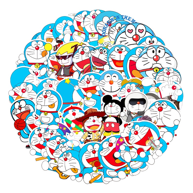 DORAEMON kartun graffiti sticker bagasi skuter gitar mobil dekorasi stiker