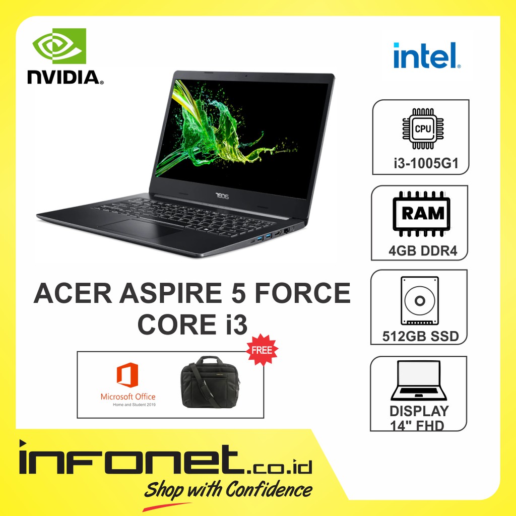 ACER ASPIRE 5 FORCE A514-53G i3 1005G1 4GB 512GB SSD MX350 2GB 14" FHD W10 OHS