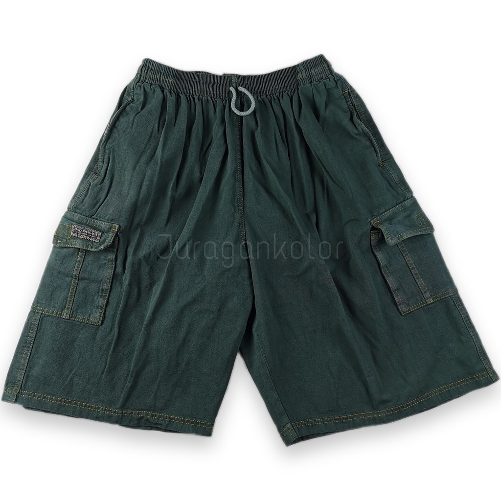 Celana Pendek Pria Cargo Denim BIG SIZE JUMBO Polos