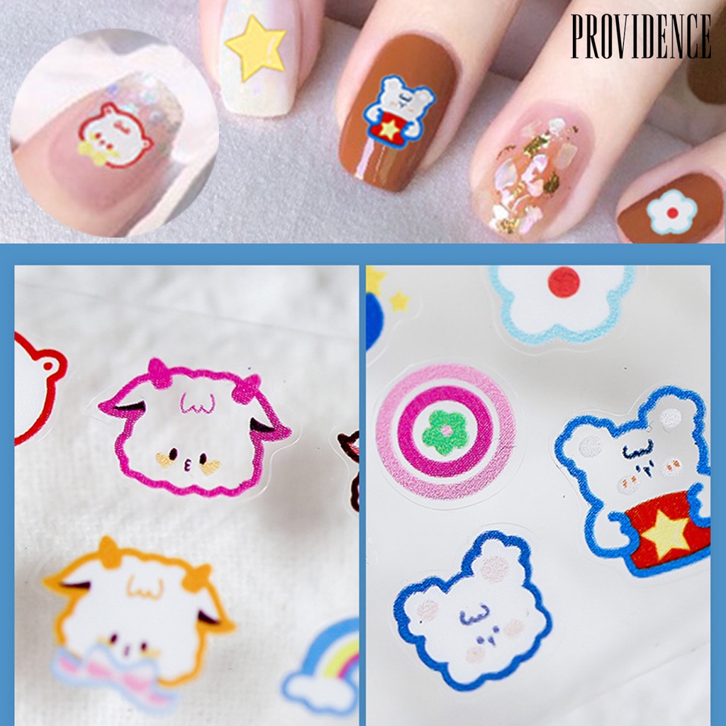 Providence Cartoon Sheep Nail Stickers Embossed Cute Cute Small Bear Nail Cartoon Animals Stickers for Manicure